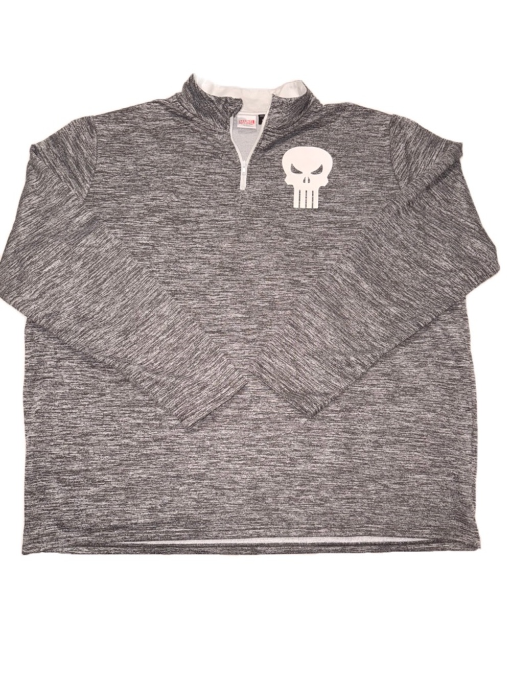 Punisher Lot of 2 Marvel Black & Gray Graphic Tee XL & 1/4 Zip Sweater XXL Set - Picture 4 of 10